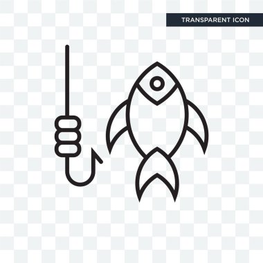 Vektör simgesi üzerinde şeffaf arka plan izole Balık tutma, balıkçılık 