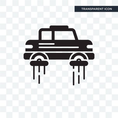 Uçan araba vektör simgesi üzerinde şeffaf arka plan izole, Flyin