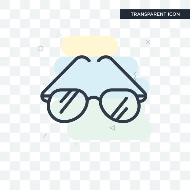 Saydam arka plan üzerinde Sungl izole güneş gözlüğü vektör simgesi