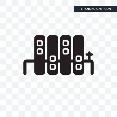 Saydam arka plan üzerinde Radiat izole radyatörler vektör simgesi