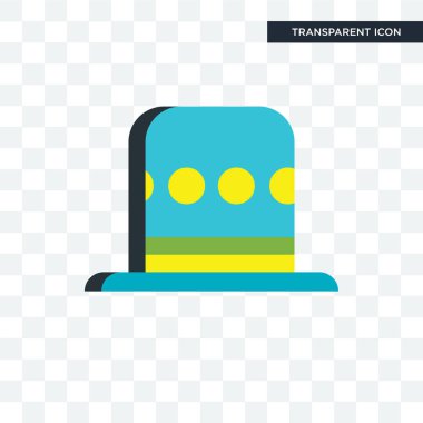 Saydam arka plan üzerinde silindir şapka izole silindir şapka vektör simgesi 