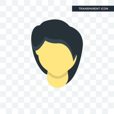 İzole kadın saç vektör simge şeffaf arka plan üzerinde kadın