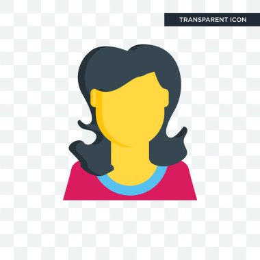 Saydam arka plan üzerinde kadın logo izole kadın vektör simgesi