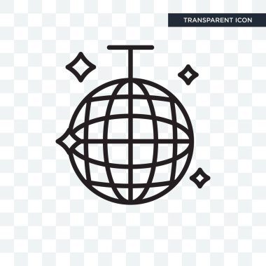 Saydam arka plan üzerinde disko topu logo tasarımı izole disko topu vektör simgesi