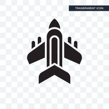 Saydam arka plan üzerinde Aeropl izole uçak vektör simgesi