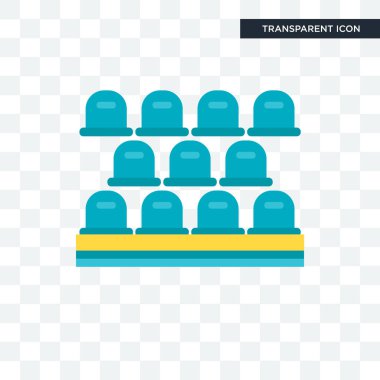 Saydam arka plan üzerinde koltuk logosu d izole koltuk vektör simgesi