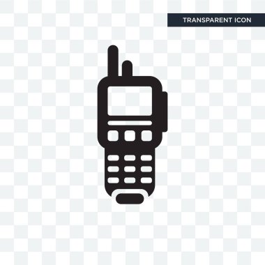 Saydam arka plan üzerinde Wa izole Walkie talkie vektör simgesi