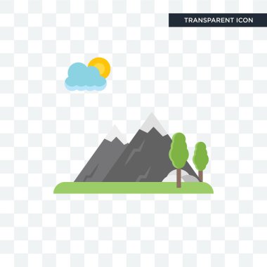 Saydam arka plan üzerinde Mounta izole dağlar vektör simgesi