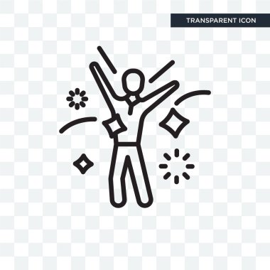 Saydam arka plan üzerinde dansçı logo tasarımı izole dansçı vektör simgesi