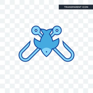 balıkçılık turnuva vektör simgesi üzerinde şeffaf adam izole