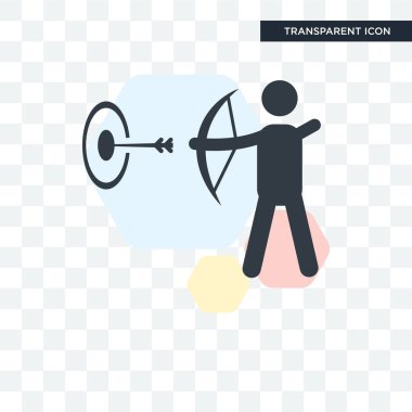 Saydam arka plan üzerinde okçuluk izole okçuluk vektör simgesi 