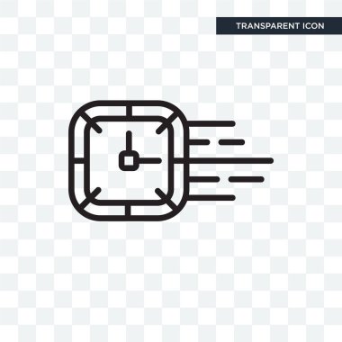 Saydam arka plan üzerinde zaman logo d izole zaman vektör simgesi