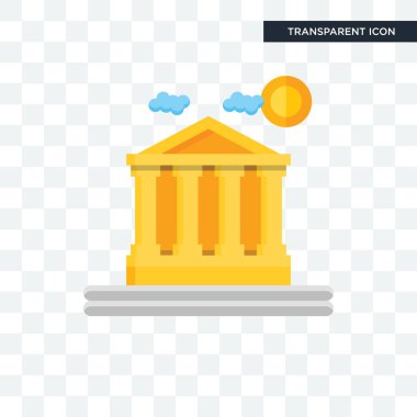 Saydam arka plan üzerinde Parthe izole Parthenon vektör simgesi