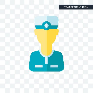 Saydam arka plan üzerinde diş hekimi izole dişçi vektör simgesi 