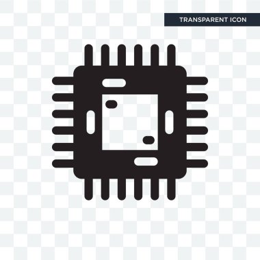 Saydam arka plan üzerinde Chip logosu d izole vektör simge chip