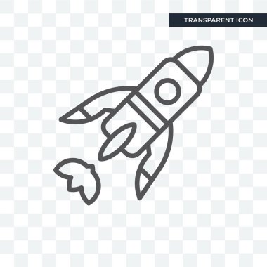 Uzay roketi vektör simgesi üzerinde şeffaf backgrou izole