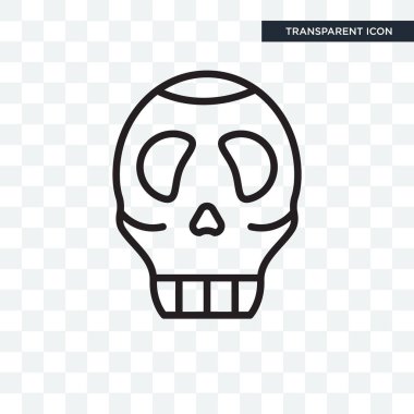 Saydam arka plan üzerinde kafatası logo izole kafatası vektör simgesi