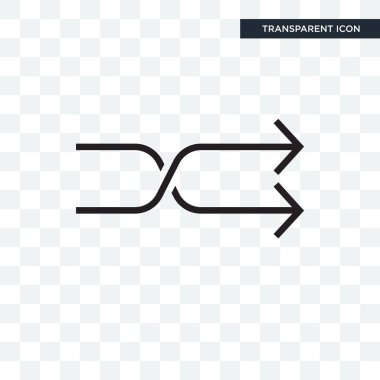 Saydam arka plan üzerinde Shuffle izole shuffle vektör simgesi 