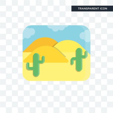 Saydam arka plan üzerinde çöl lo izole çöl vektör simgesi