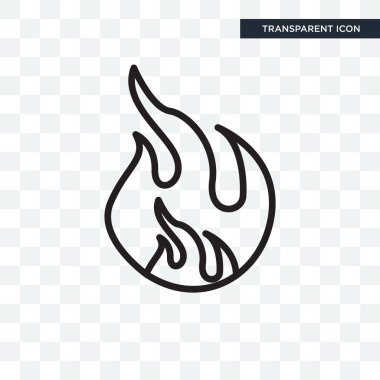 Saydam arka plan üzerinde yangın logosu d izole vektör simgesi ateş