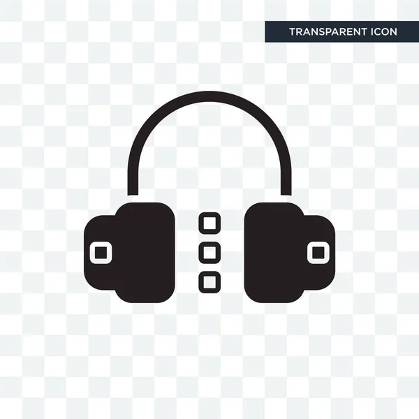Headphones vector icon isolated on transparent background, Headp — Stock Vector