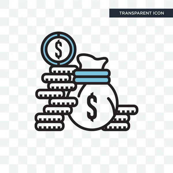 Geld tas vector pictogram geïsoleerd op transparante achtergrond, geld — Stockvector