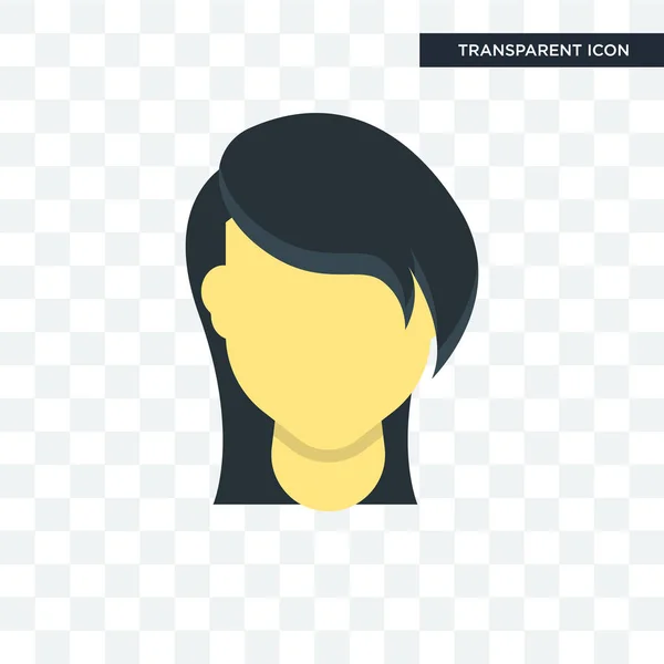 Εικονίδιο του φορέα μαλλιά γυναίκα απομονωμένη σε διαφανές φόντο, γυναίκα — Διανυσματικό Αρχείο