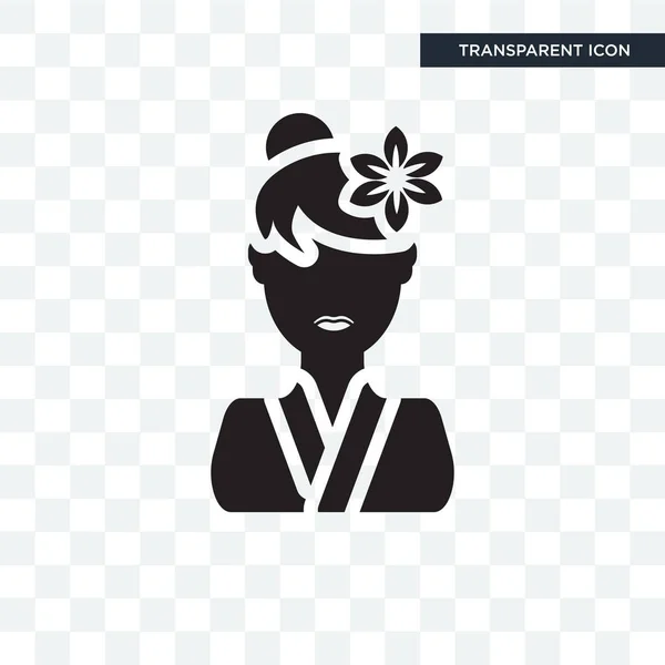 Mujer con icono de vector de flor aislado sobre fondo transparente — Vector de stock