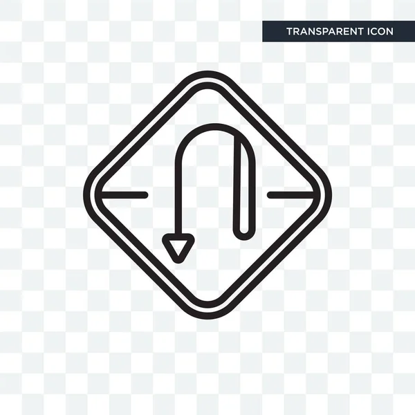 Draai vector pictogram geïsoleerd op transparante achtergrond, Turn logo d — Stockvector