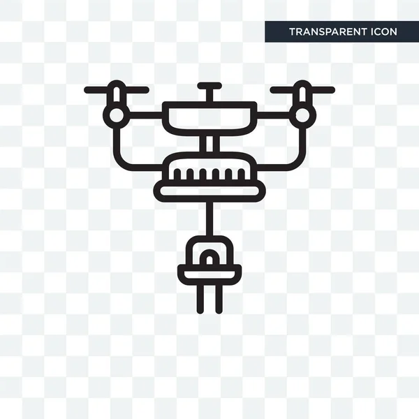 Ícone do vetor do drone isolado no fundo transparente, projeto do logotipo do drone —  Vetores de Stock