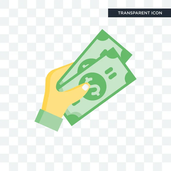 Cash vector pictogram geïsoleerd op transparante achtergrond, Cash logo d — Stockvector