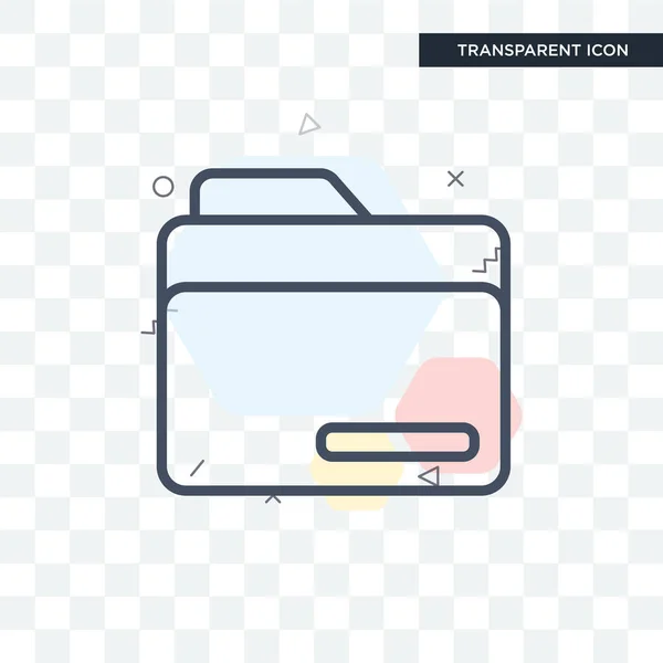 Folder vector icon isolated on transparent background, Folder lo — Stock Vector