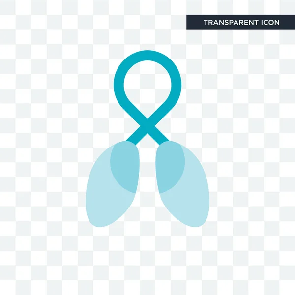 Cáncer de pulmón icono vectorial aislado sobre fondo transparente, pulmón — Vector de stock