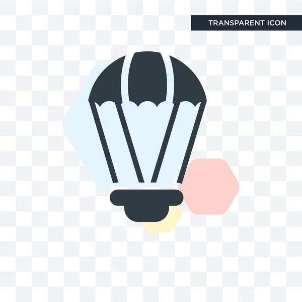 Parachute vector pictogram geïsoleerd op transparante achtergrond, saves — Stockvector