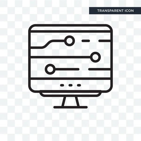 Icono de vector de computadora aislado en fondo transparente, Calcular — Archivo Imágenes Vectoriales