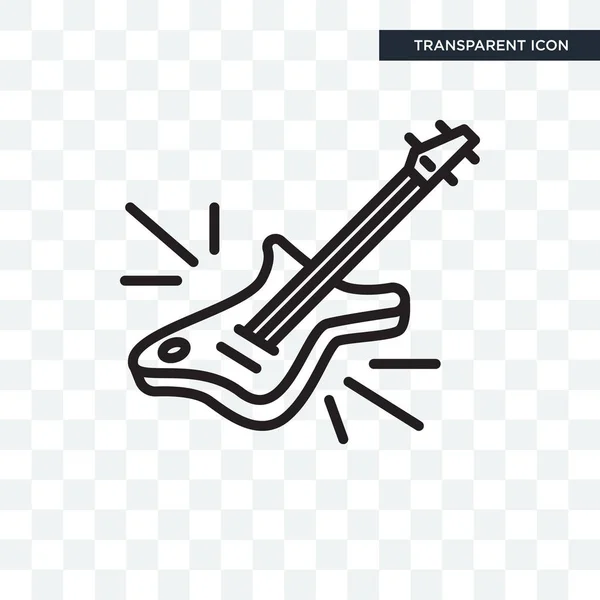 Ícone do vetor de guitarra isolado no fundo transparente, design do logotipo da guitarra — Vetor de Stock