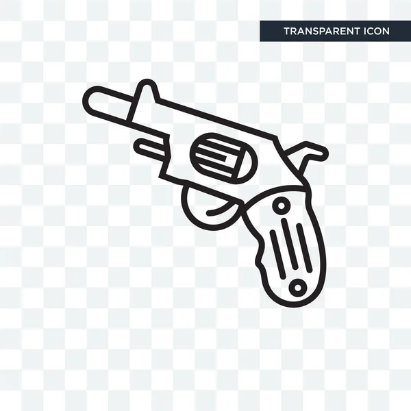 Gun wektor ikona na białym tle na przezroczystym tle, pistolet logo des — Wektor stockowy