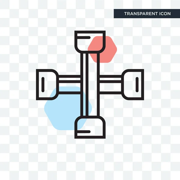 Klucz krzyżowy wektor ikona na białym tle na przezroczystym tle, Cro — Wektor stockowy