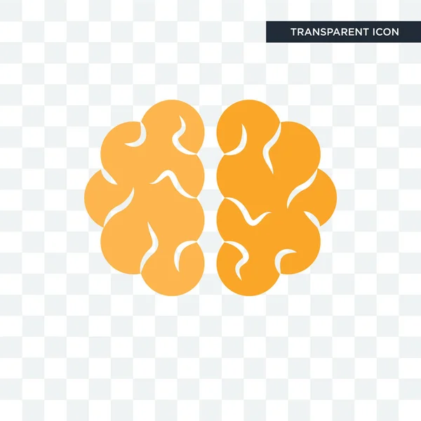 Иконка вектора мозга изолирована на прозрачном фоне, логотип мозга — стоковый вектор
