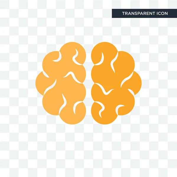 Brain vector icon isolated on transparent background, Brain logo — Stock Vector