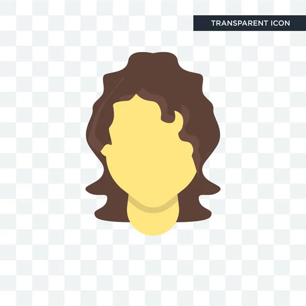 Жінка волосся векторної icon ізольовані на прозорим фоном, жінка — стоковий вектор