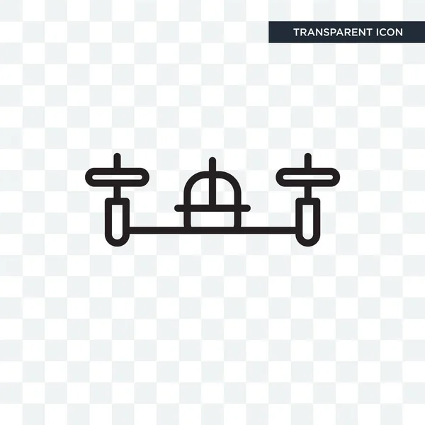 Drone vector pictogram geïsoleerd op transparante achtergrond, Drone logo ontwerp — Stockvector