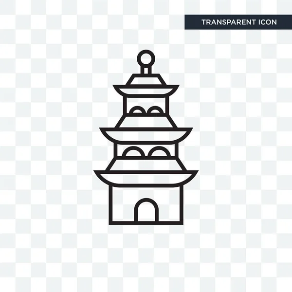 Icona vettoriale Pagoda isolata su sfondo trasparente, Pagoda lo — Vettoriale Stock