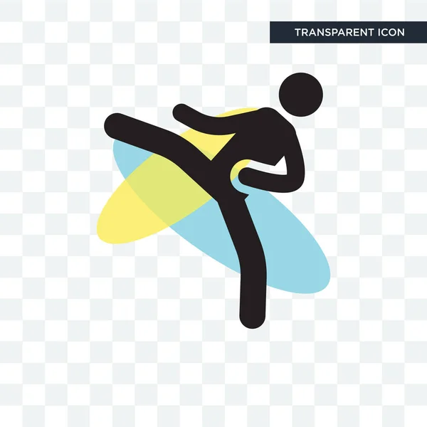 Man Practicing martial arts vector icon isolated on transparent