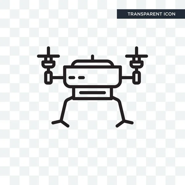 Drone vector pictogram geïsoleerd op transparante achtergrond, Drone logo ontwerp — Stockvector