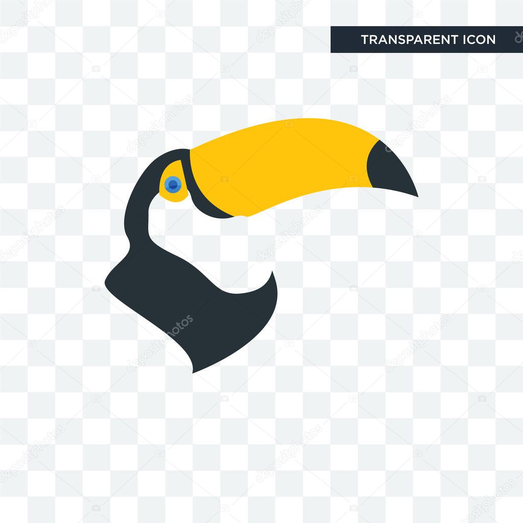 Tucan vector icon isolated on transparent background, tucan logo concept