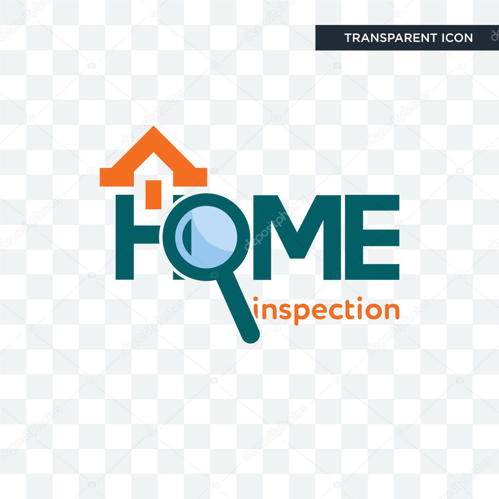 Home inspection vector icon isolated on transparent background, home inspection logo concept