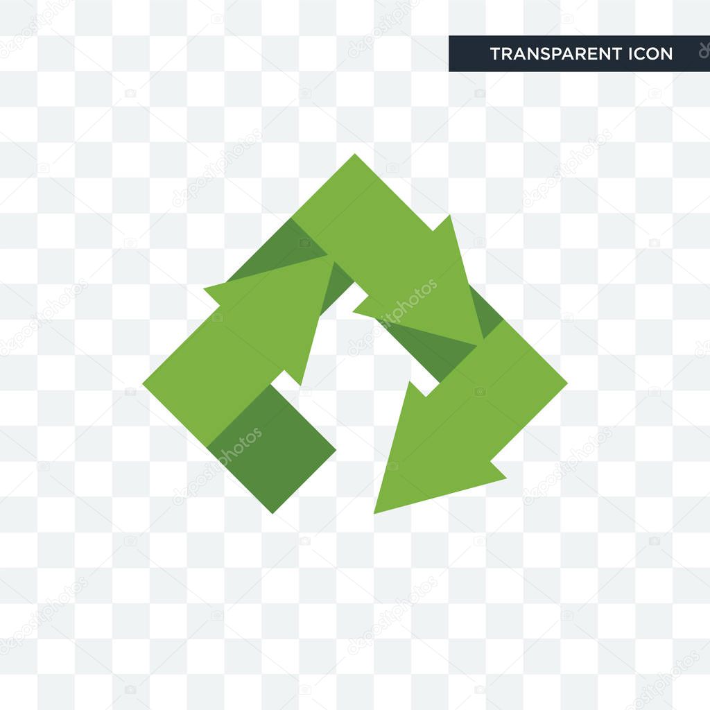 Recycle vector icon isolated on transparent background, recycle logo concept