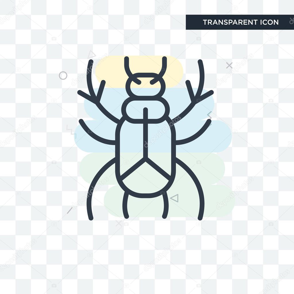 Beetle vector icon isolated on transparent background, Beetle lo