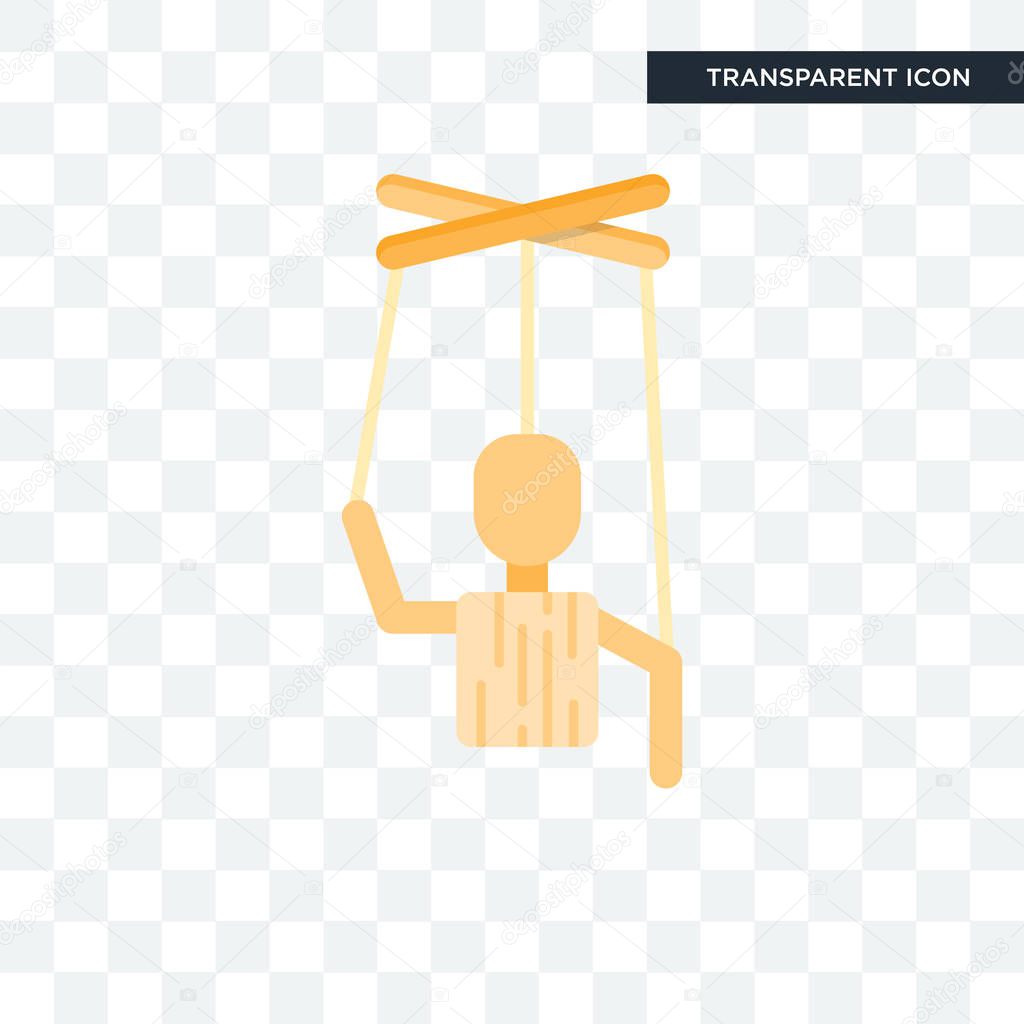 Puppet vector icon isolated on transparent background, Puppet logo concept